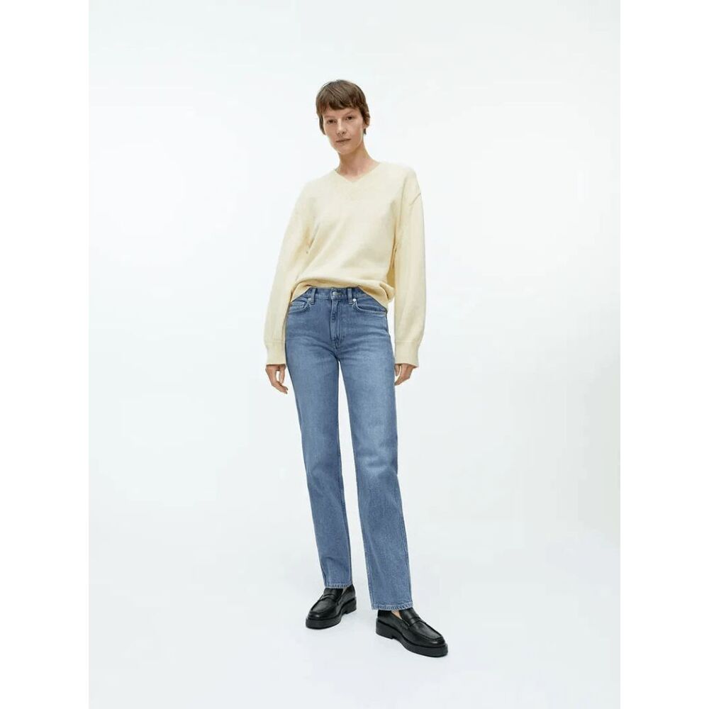 Arket Medium Wash Blue Denim Dahlia Straight Stretch Jeans Women's Size 28